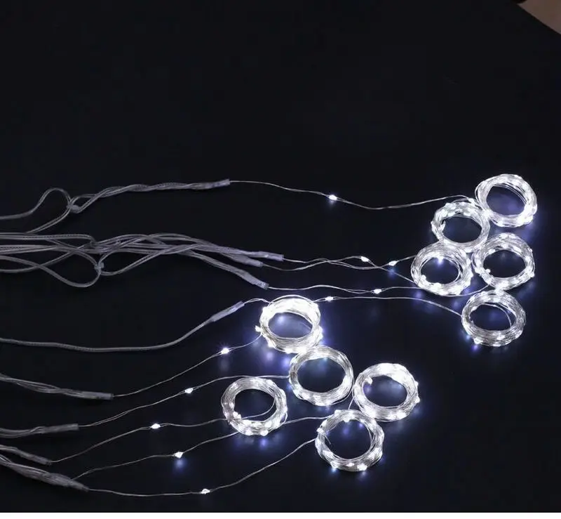 Battery Powered LED Curtain Fairy String Light Ultra thin Cooper wire w/Remote Controller Wedding Party Home Garden Window Decor