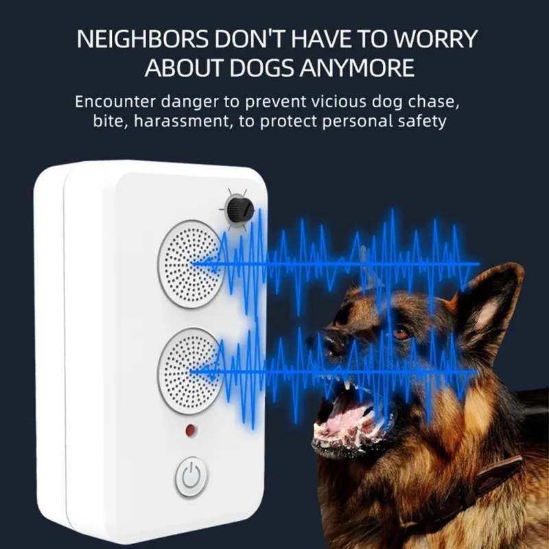 Pet Dog Repeller Anti Barking Device Outdoor Ultrasonic Dog Barking Deterrent USB Rechargeable Bark Control Training Tools P