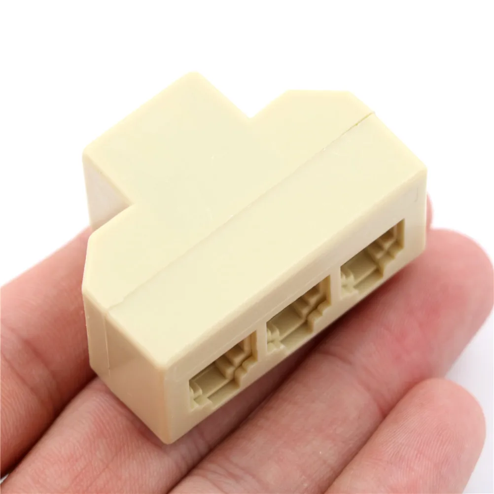 One Piece 6P4C RJ11 Telephone Splitter 3 Way Adapter 1 M To 3 F RJ-11 6P4C Phone Jack Splitter