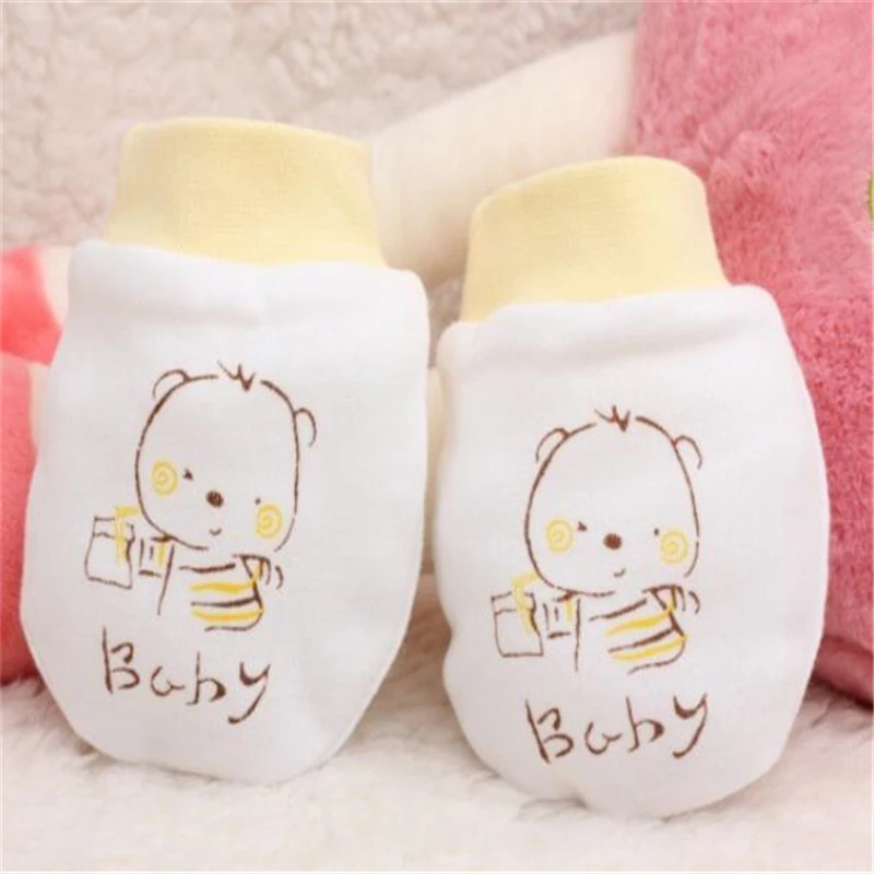 Cartoon Anti-grasping Gloves Four Seasons Newborn Safety Boys Girls Anti Scratch For Newborn Protection Face Baby Mitten