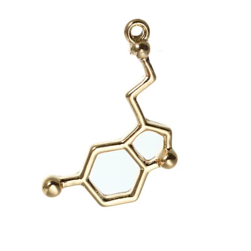 DoreenBeads Mode Metall Molekül Chemie Wissenschaft Charms Serotonin Silber Farbe Anhänger DIY Halskette Schmuck Geschenk, 10PCs – Detail 7