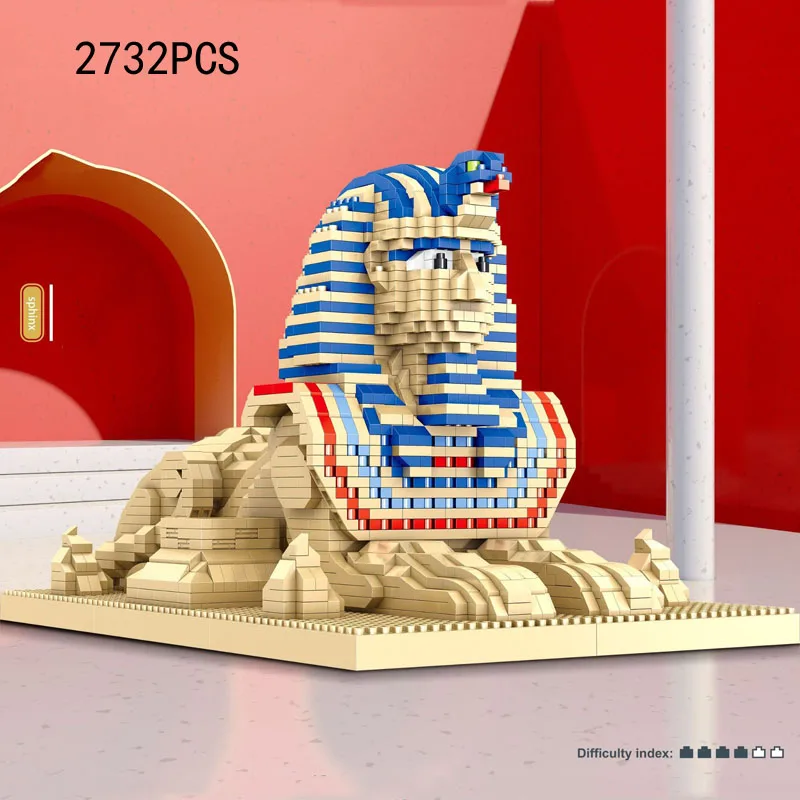 Model Nanobrick Micro Diamond Block Ancient Egypt Pyramid Sphinx World Famous Historical Architecture Build Brick Toy For Gifts