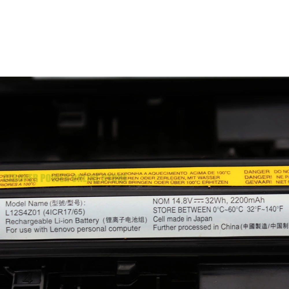 CP ของแท้แบตเตอรี่แล็ปท็อป L12S4Z01 14.8V/32WH/2200MAh สำหรับ S300 S310 S400 S400U S405 S410 S415 m30-70 M40-70 L12S4L01