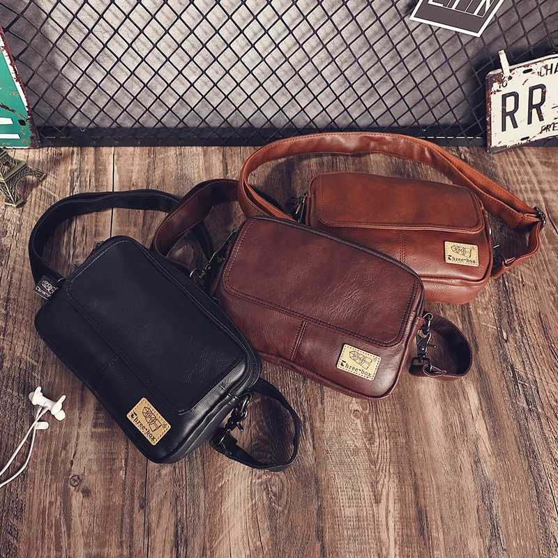 Casual Men Messenger Bag High Quality Pu Leather Waterproof Shoulder Bags For Men Travel Crossbody Bags 2021 Male Mini Bags