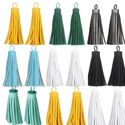 2 sztuk 60mm Mini frędzle Vintage skóra Suede Tassel telefon frędzle dla DIY Craft biżuteria ustalenia wisiorek kolczyki akcesoria