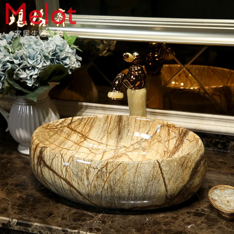 

Раковина для мытья, керамическая раковина, мраморная раковина, небольшая овальная раковина в европейском стиле, раковина для художественного пользования, для дома