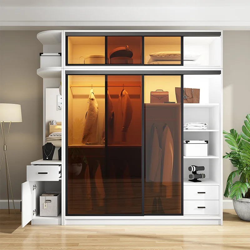 Sliding Door Sliding Wardrobe Door-Plate Assembly Tempered Glass with Mirror Bedroom Overall Contract Programmes