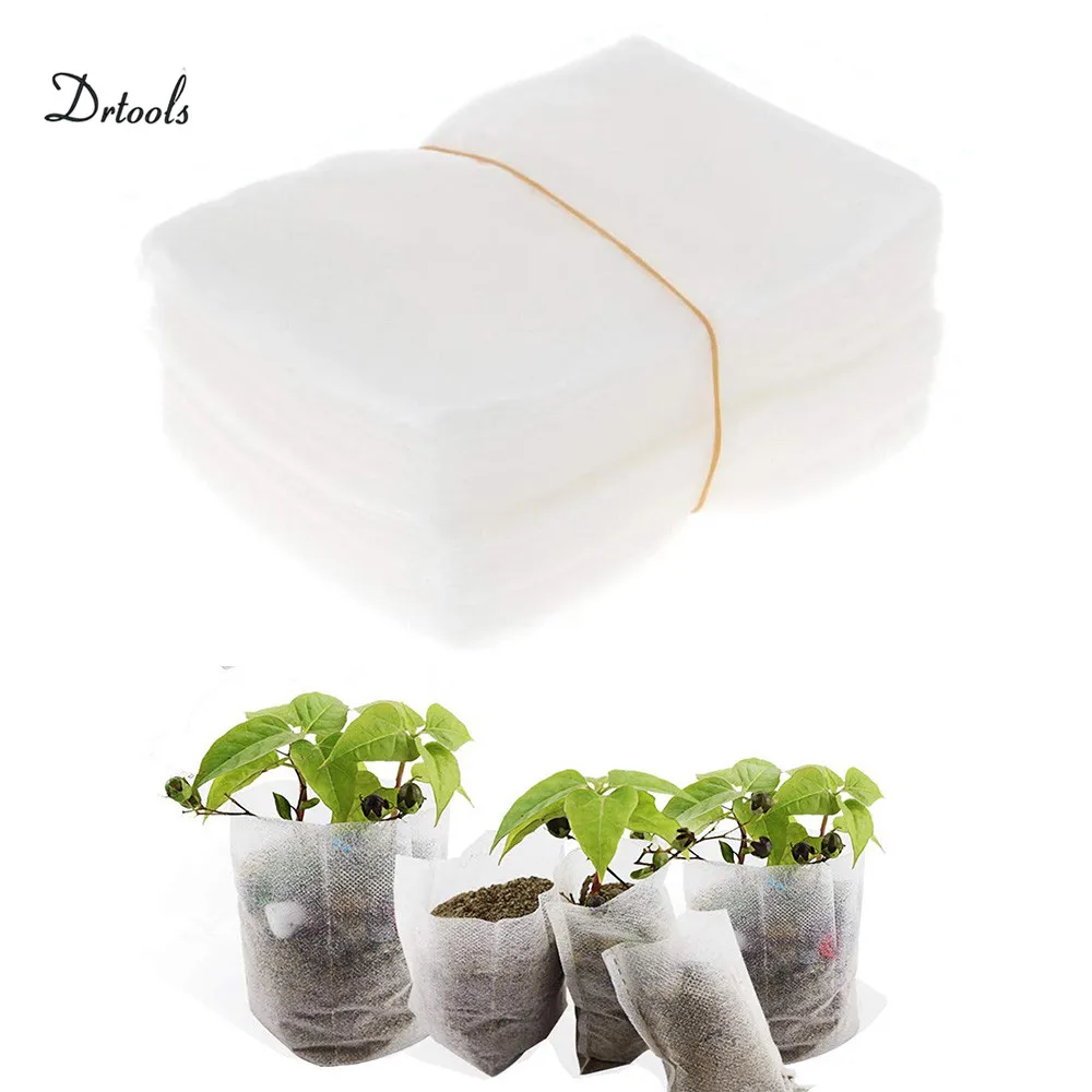 

2000Pcs 8cm×10cm Biodegradable Non-Woven Nursery Bags Plant Grow Bags Fabric Seedling Pots Eco-Friendly Aeration Planting Bags