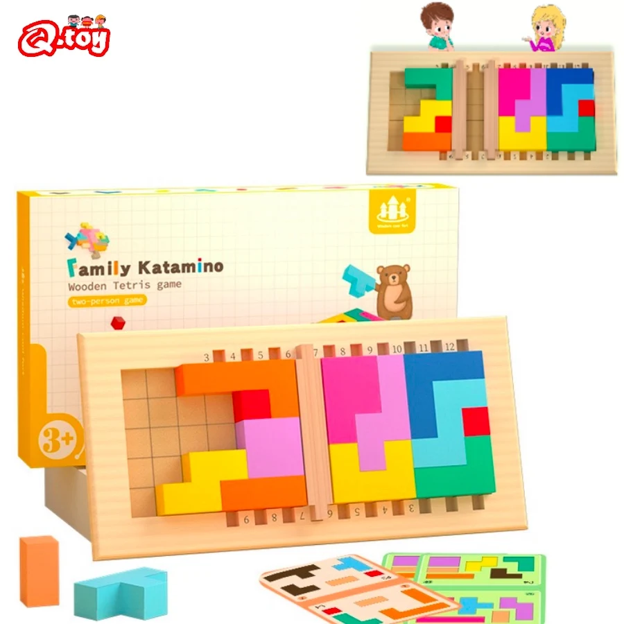 Kinderen beste multifunctionele houten puzzel Russisch blok Montessori bord VS speltafel interactieve spellen verjaardagsjongen cadeau