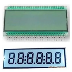 50PIN TN Positive 6-Digits Segment LCD Panel White/Yellow Green/Blue LED Backlight 5V