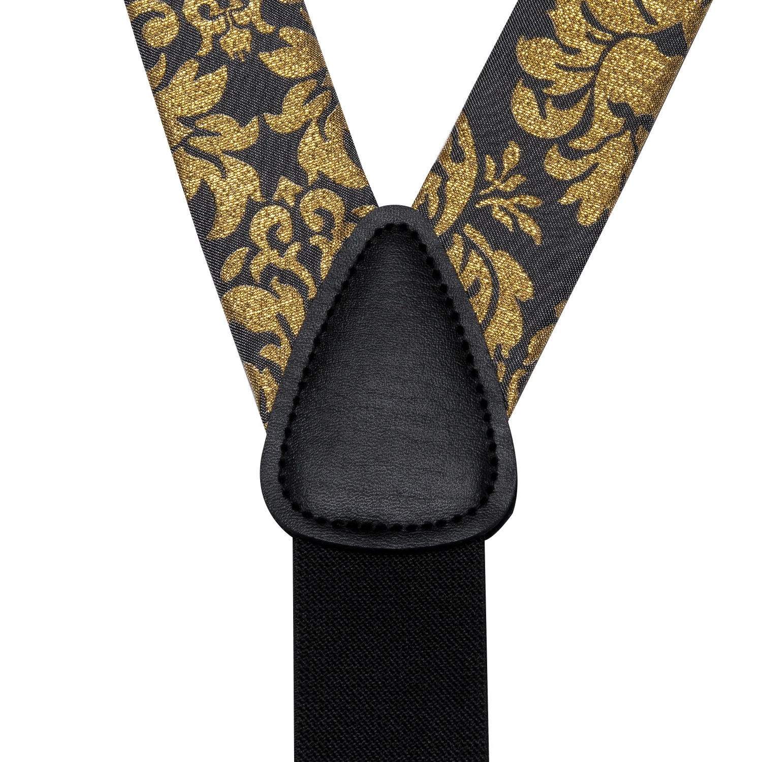 Hi-tie suspensórios de seda para homens adultos, conjunto de couro de metal, 6 clipes, dourado, floral, vintage, moda masculina, elástico, suspensórios de casamento