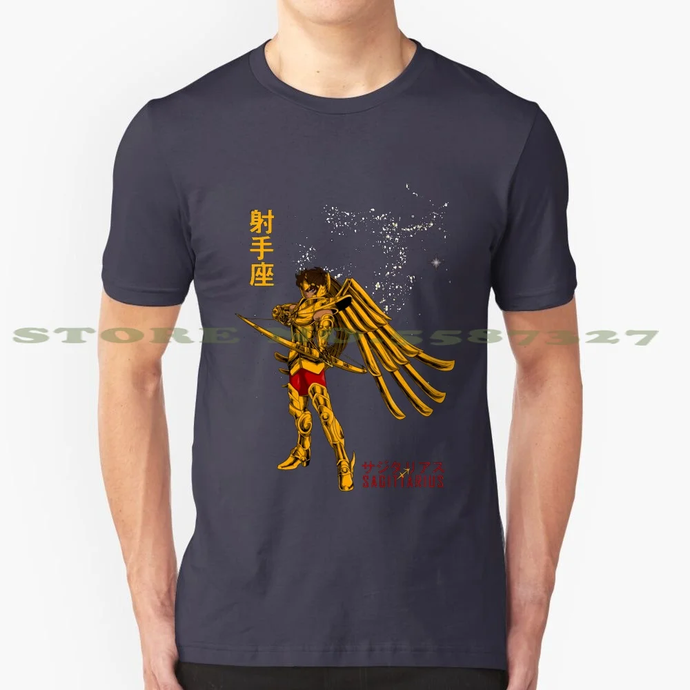 Aiolia No Sagittarius 100% Pure Cotton T-Shirt Saint Seiya Pegasus Gold Saint Phoenix Ikki Saggitarius Virgo Gemini Vintage