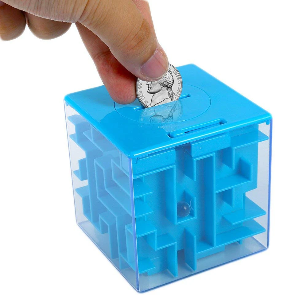 3D Cube Puzzle Money Maze Bank Saving Coin Collection Case Box Fun Brain Game Kid Toys For Montessori education concept Gift