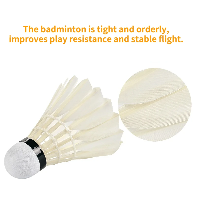 Windproof Badminton Training Ball, Black and White, Goose Feather Competition, Resistant to Hitting, Not Easy to Rot