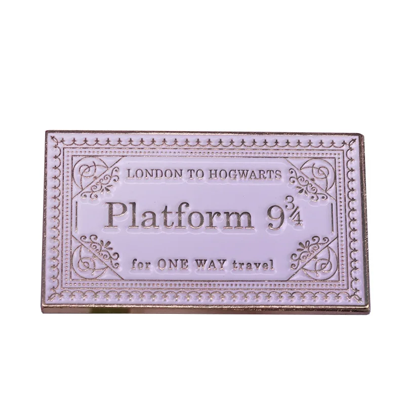 DZ722 Magic Academy 9 3/4 Ticket Collection Movie Enamel Pin Brooches Badge Bag Clothes Lapel Women Men Jewelry Gift