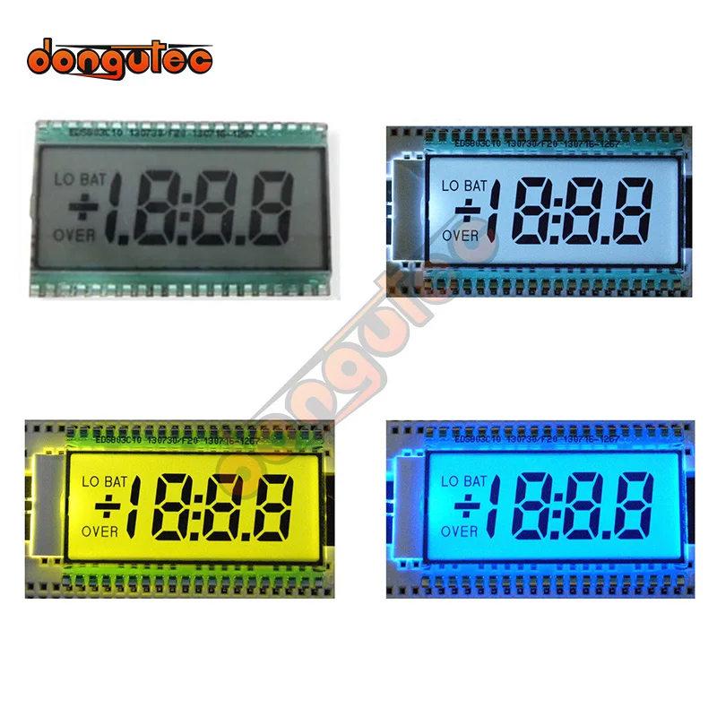 Panel LCD de segmentos de 40PIN TN positiva, 3-1/2 dígitos, amarillo, verde, blanco, azul, sin retroiluminación, 5V