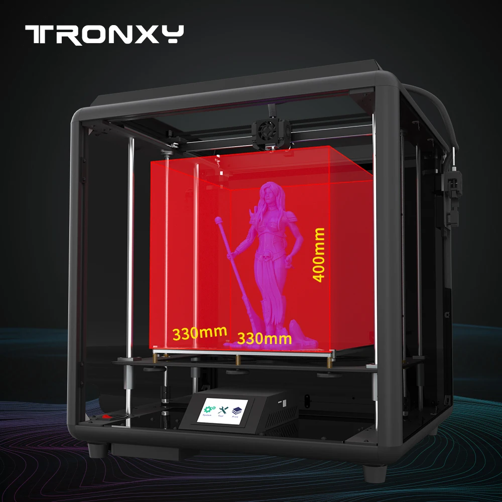 

Tronxy D01 Plus 330*330*400 мм, конструкция corexy, встроенный корпус, титановый экструдер, датчик автоуровня, высокоточный 3D-принтер