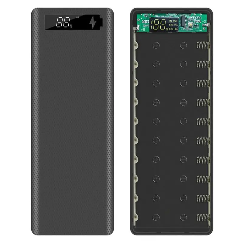 LCD Display DIY 10x18650 Battery Case Power Bank Shell Charger Box Accessories