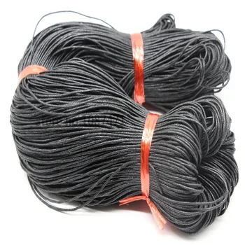 New 400m 1mm 1.5mm fashion cotton wax cord line black rope cord string diameter package jewelry accessories and parts choose vari