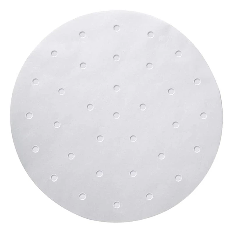 Nồi Chiên Không Dầu Air Fryer Lót-100 Tờ Đục Lỗ Vải Dù Giấy Vuông Tre Hấp Giấy Tương Thích Với, Trắng