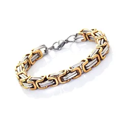 Width 5MM stainless steel black gold color imperial chain bracelet fashion hip-hop rock men titanium steel Link bracelet