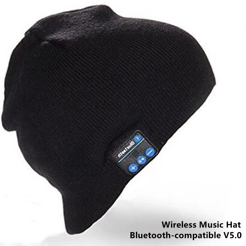 Wireless Bluetooth-compatible Beanie Knit Winter Hat Headset Hands-free Mp3 Speaker Mic Magic Music Smart Cap for Boy&Girl&Adult