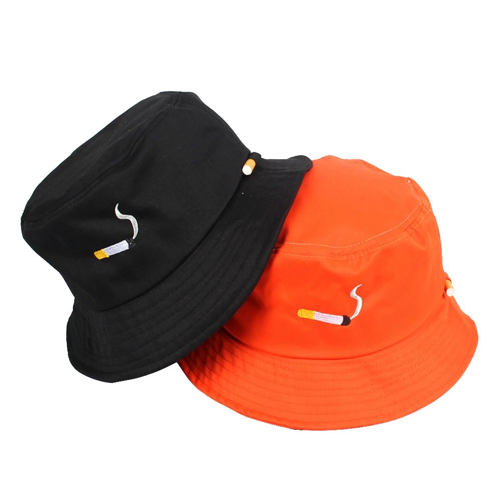 2024 Cigarette Embroidery Bucket Hat Men Women Hip Hop Fishing Cap Adult Panama Bob Hat Summer Lovers Flat Hat Cotton NO CHILL