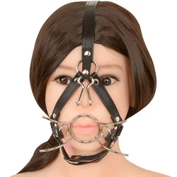 O Ring BDSM Bondage Strap Head Harness Adult Products Oral Fixation Open Mouth plug Gag Nose clip Sex Toys for Woman restraints