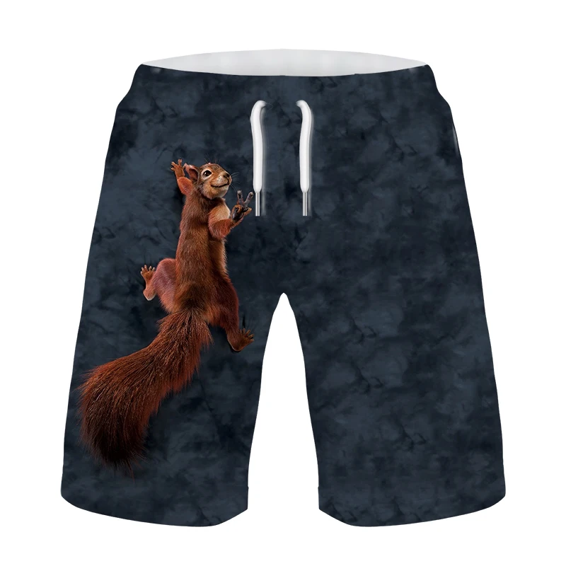 Jumeast uomo donna ragazzo ragazza 3D animale scoiattolo bambini moda pantaloncini da surf bambini tronchi estivi spiaggia pantaloni sportivi Casual