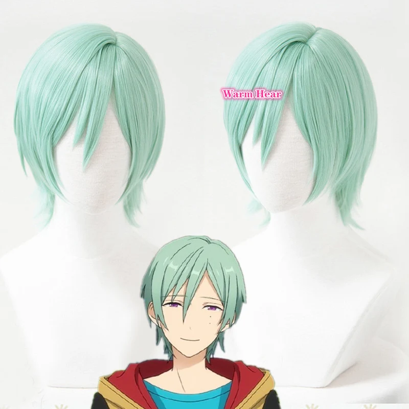 Kazehaya Tatsumi Wig Cosplay Costume Anime  Eve Short Green Heat Resistant Role Play Party Hair Wigs + a wig cap