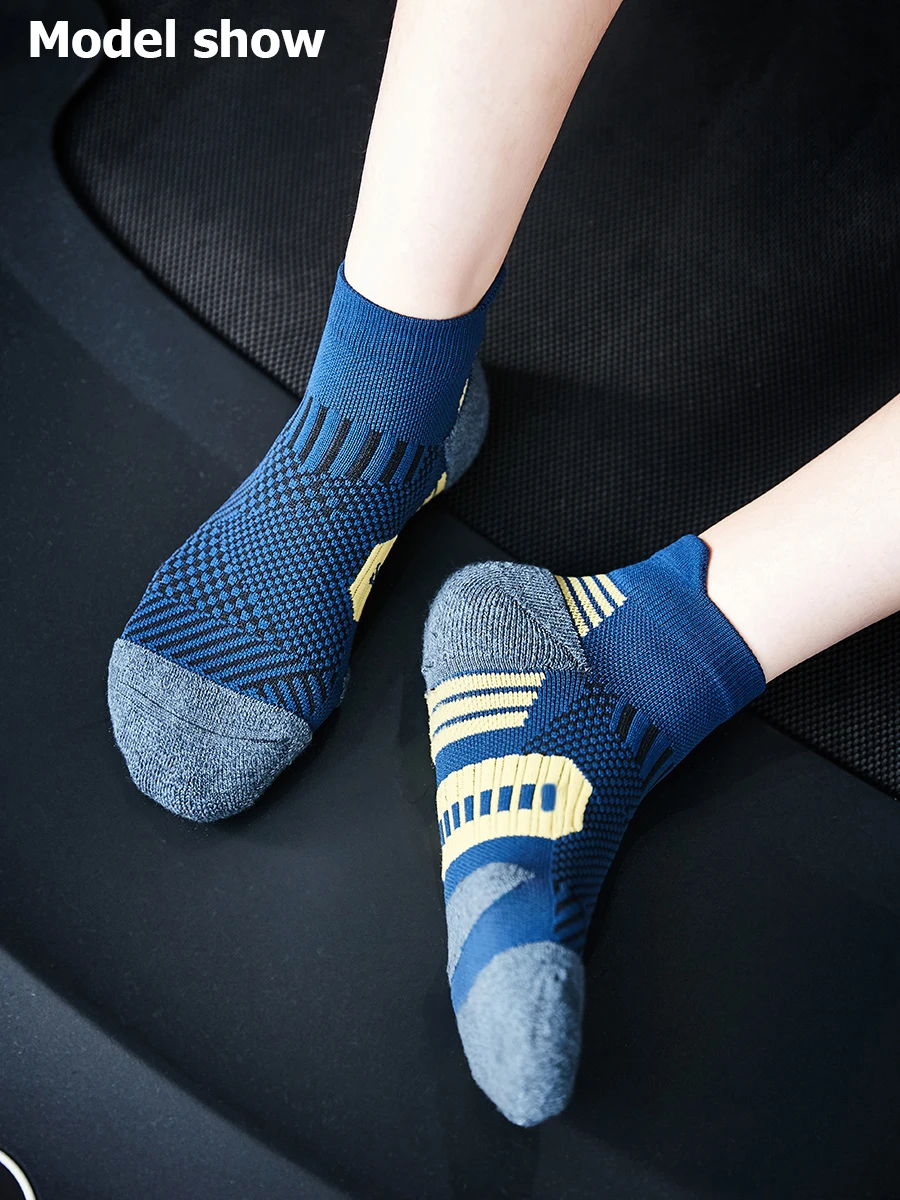 3Pairs Professionelle Sport Fitness Socken Handtuch Unten Nicht-Slip Lauf Socke Männer Frauen Kurze Schnell Trocknend Basketball-Training sox – Detail 2