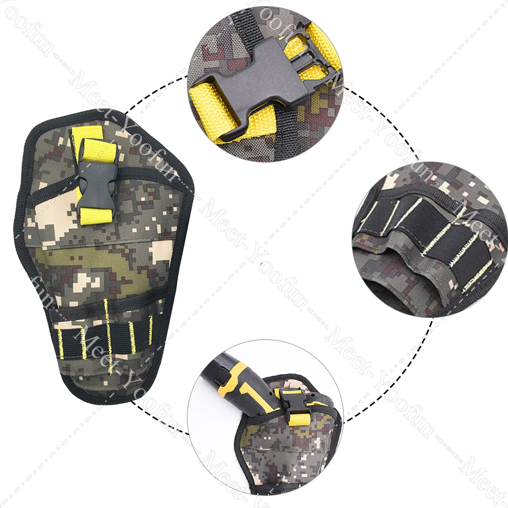 Electric Drill Bits Waist Bag & Belt Electrician Tool Storage Bag Impact Driver Drill Holster Oxford Cloth Waist Bag Organizer