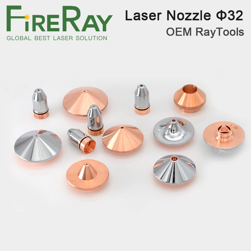 FireRay-boquilla láser de doble capa, diámetro de 32mm, calibre 0,8-5,0, rosca M14 para cabezal de corte láser de fibra