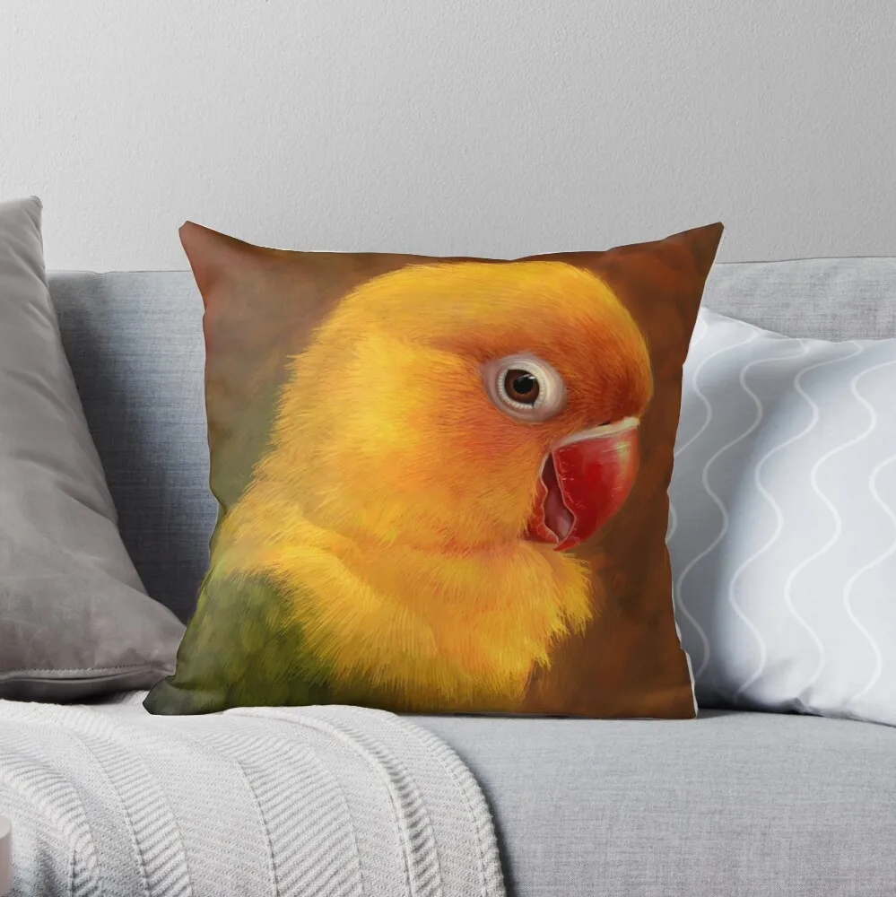 Fischer lovebird realistic painting Throw Pillow Pillowcase Cushion Cover Home Decorative Sofa Pillow Cover Cushion Cover