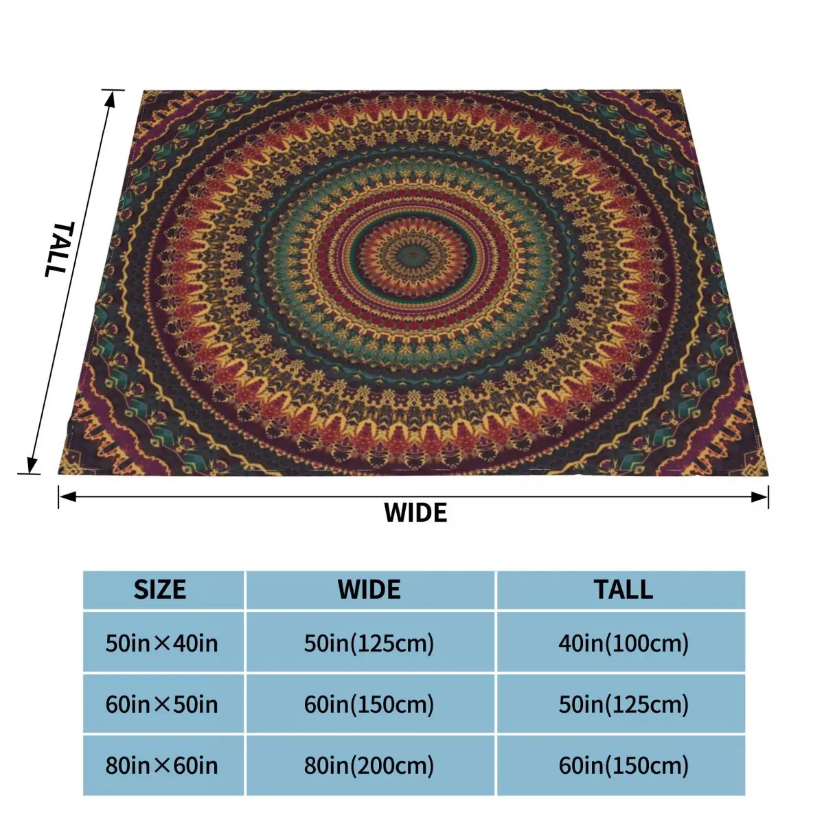 Mandala Blankets Fleece Spring Autumn Buddhist Hippie Multi-function Soft Throw Blanket for Bedding Office Rug Piece