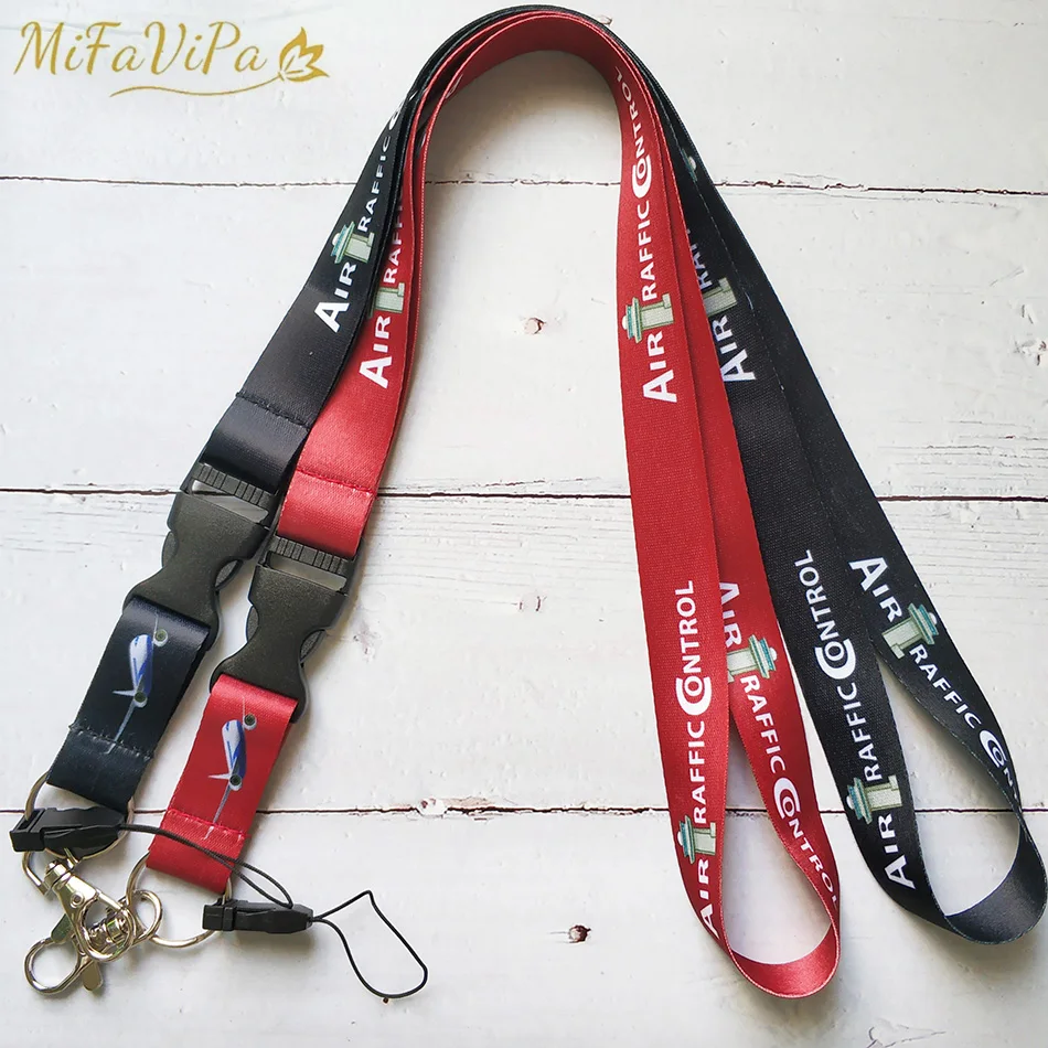 2 PCS ATC Keychain Fashion Trinket Phone Strap Embroidery Keychain Pilot Aviation Air Traffic Controller Lanyard Christmas Gift