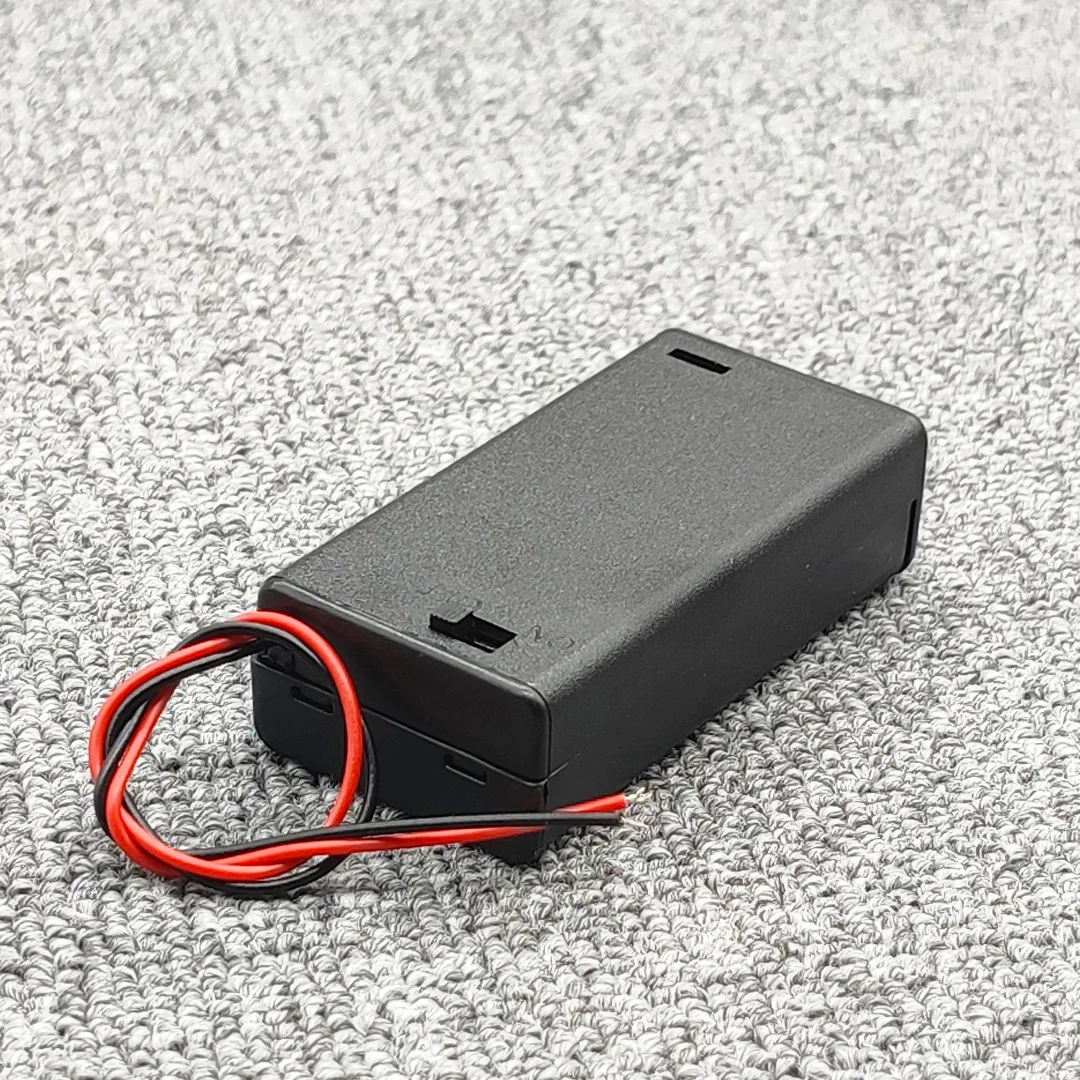 2 AA 3V Battery Holder AA Battery Box Case With Switch 2 X 1.5V AA Battery Holder Case Black/Transparent