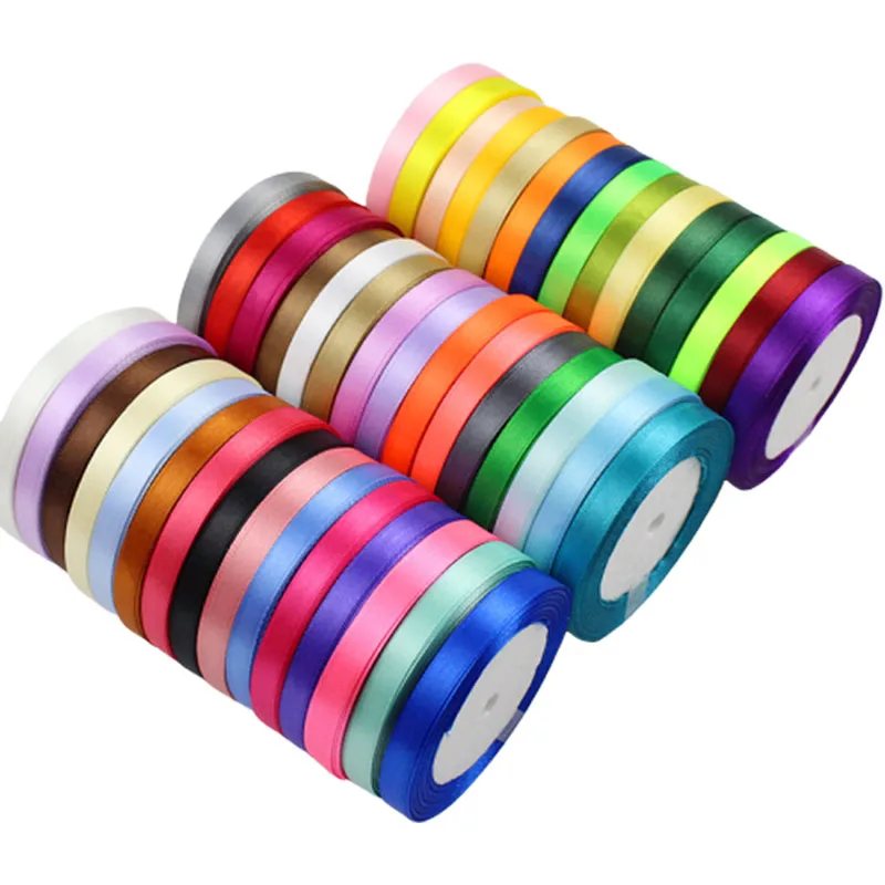 36 Color 25Yards/Roll 10mm Silk Satin Ribbon Bow Handwork Home Decorations DIY Ribbons for Crafts Gifts Card Wrapping Supplies