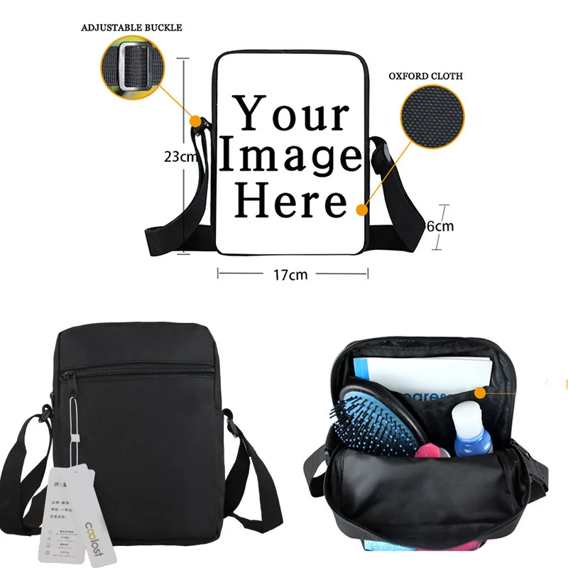 Cool Skull Punk Crossbody Bags Men Handbag Dark Gothic Fashion Shoulder Bag for Travel Bookbag
