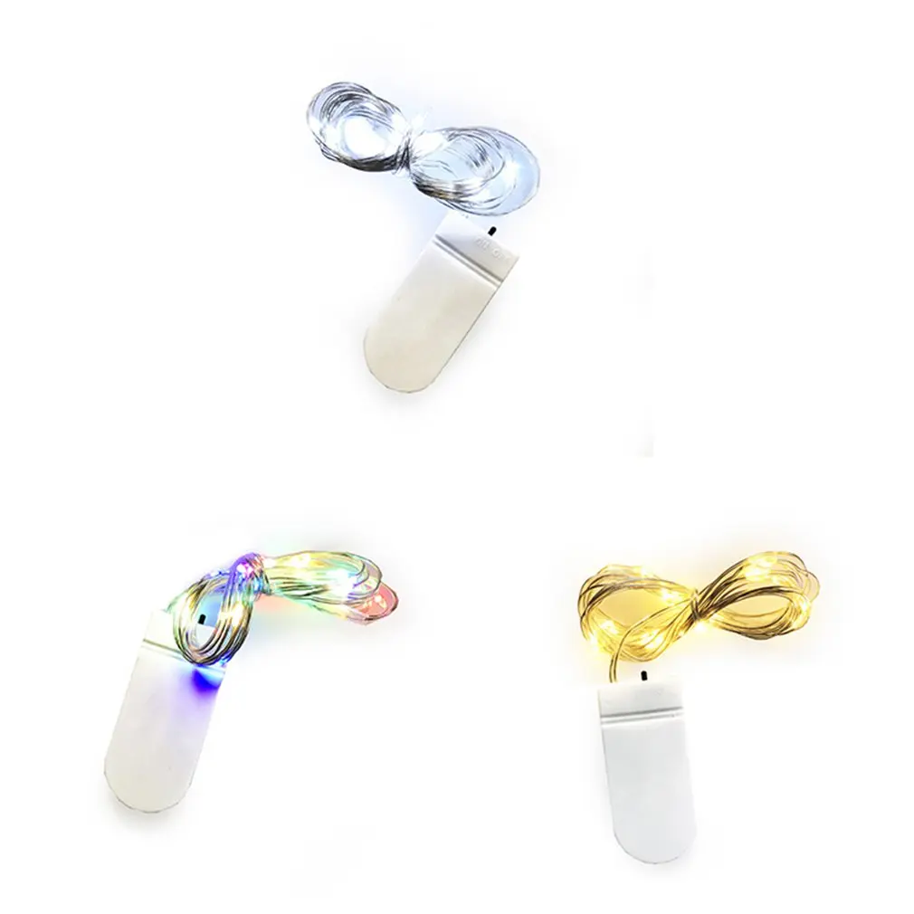 20 luces LED con batería y botón, alambre de cobre impermeable para boda, fiesta de Navidad, dormitorio, jardín, cuento de hadas, decoración de sueño, 2M