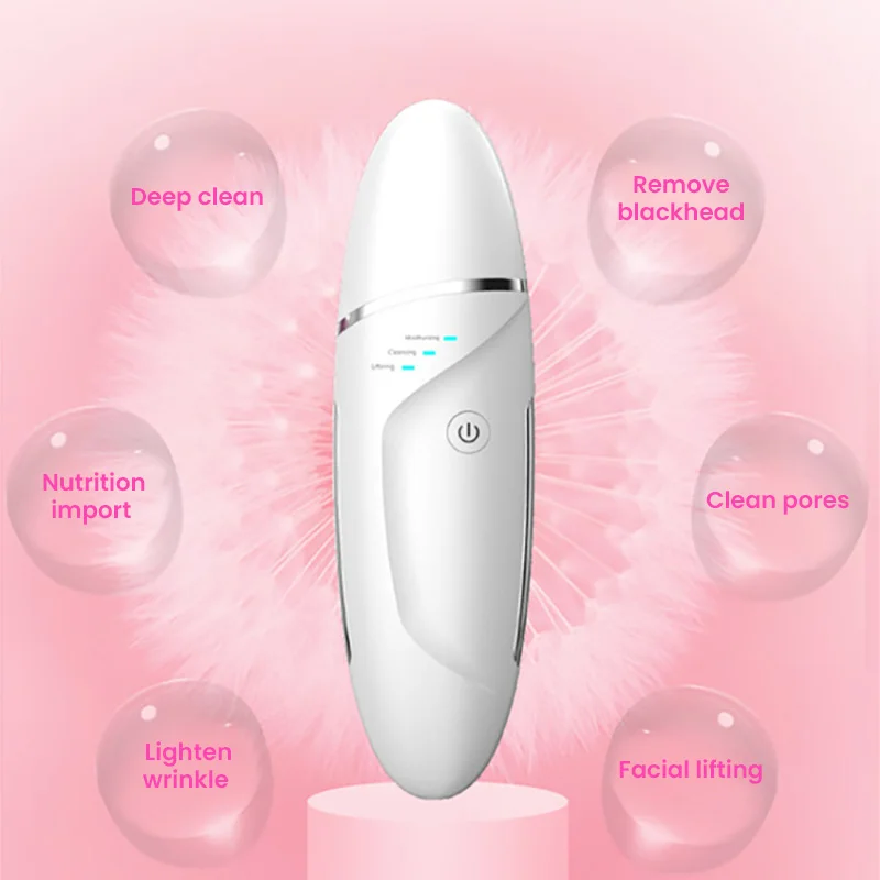 Scrubber per la pelle Exfoiator pulizia profonda del viso spatola facciale rimozione di punti neri 3 modalità strumento di sollevamento EMS ad ultrasuoni ricaricabile USB