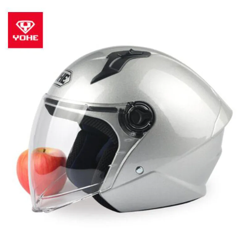 2023 New Fashion YOHE Half Face Motorcycle Helmets Electric Bicycle Motorbike Helmet Made of ABS PC Visor with Transparent Lens