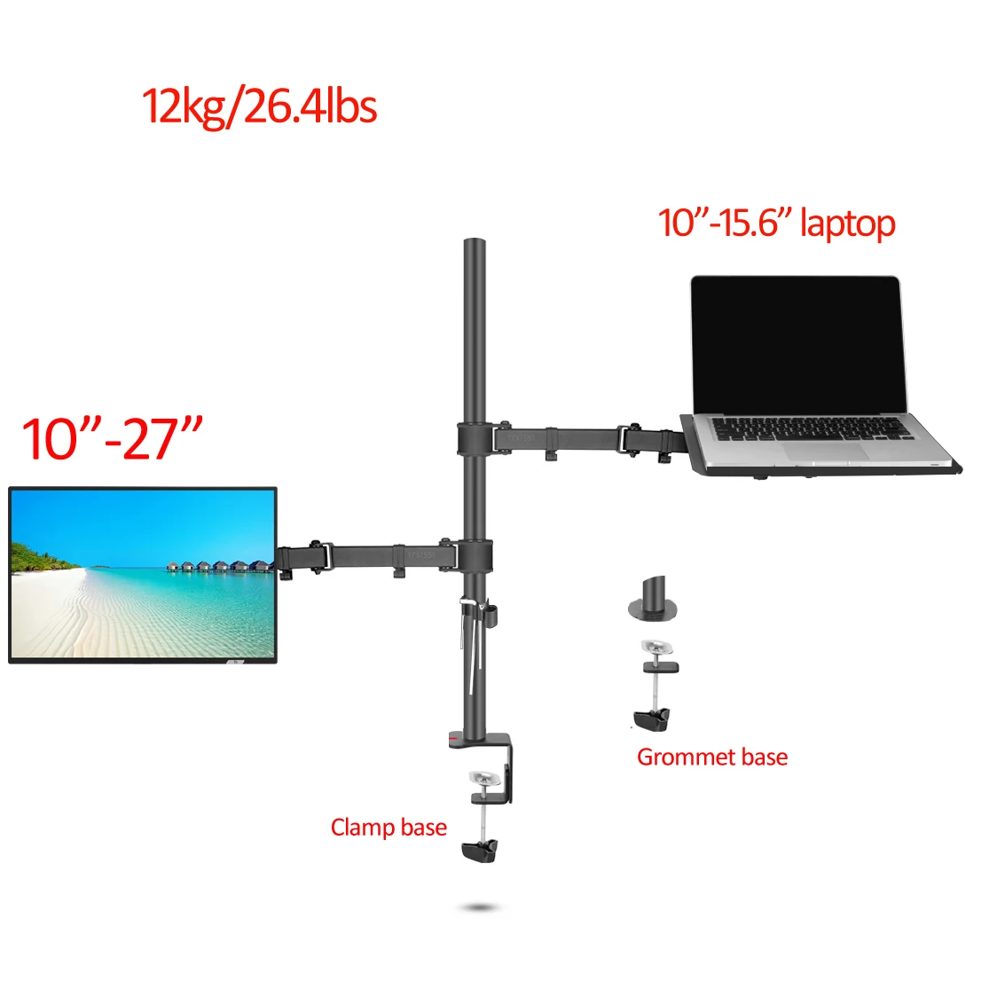 (40cm) DL-M902LP Full Motion Monitor desktop stand +10“-15.6“ laptop Holder 10