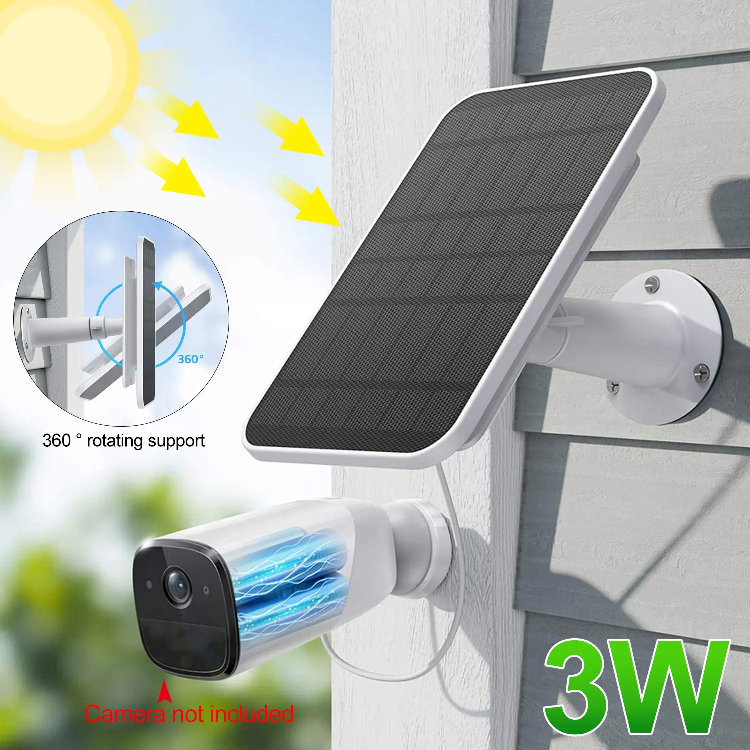 Outdoor Waterproof Solar Panels For Security Home Camera CCTV Monitor Solar Power Charger with 3m Charging Cable panneau solaire