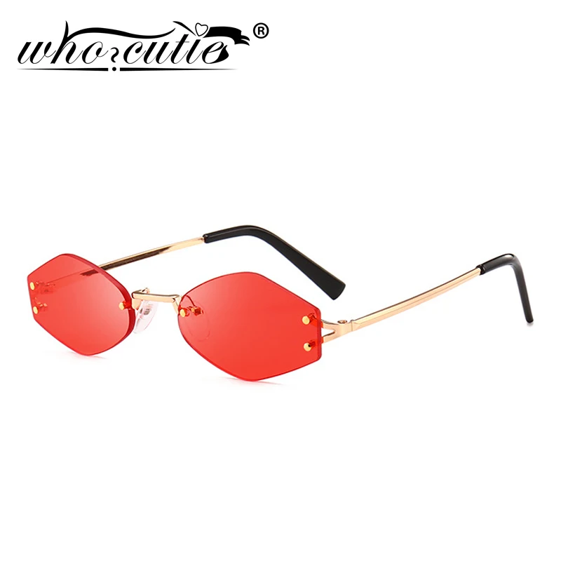 90s Retro Kendall and Kylie Sunglasses Women Brand Design 2025 Vintage Tint Yellow Red Lens Frameless Sun Glasses Shades OM565 image 5
