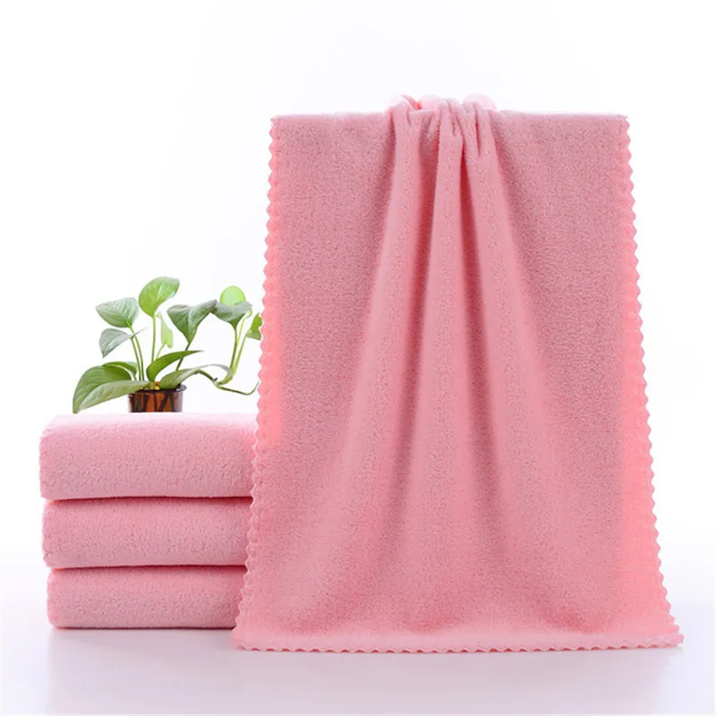 6 Colors Plain Hand Towel Coral Fleece Cleaning Towel Coral Velvet Soft Microfiber Hand Towel 35x75cm