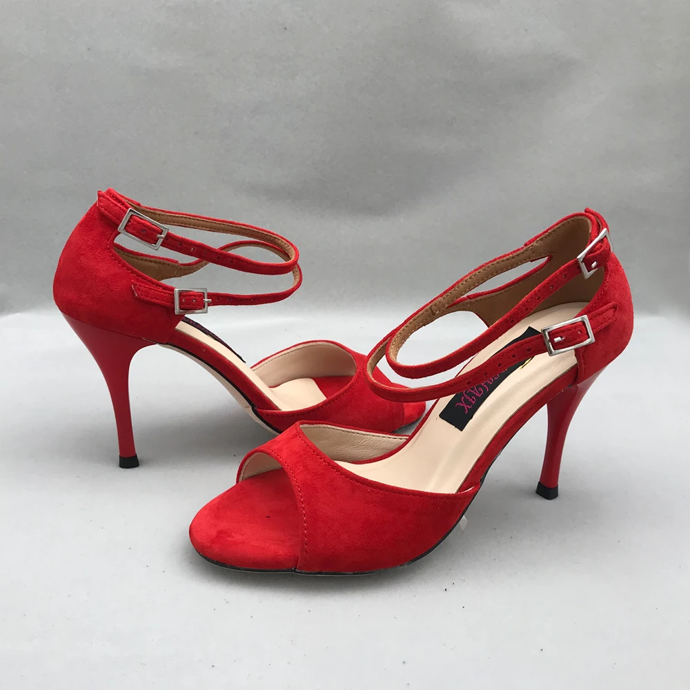 Classical Red Sexy Flamenco Dance Shoes Argentina Tango Shoes  wedding shoes MST6257BRS Leather Sole 7.5cm 9cm heel available