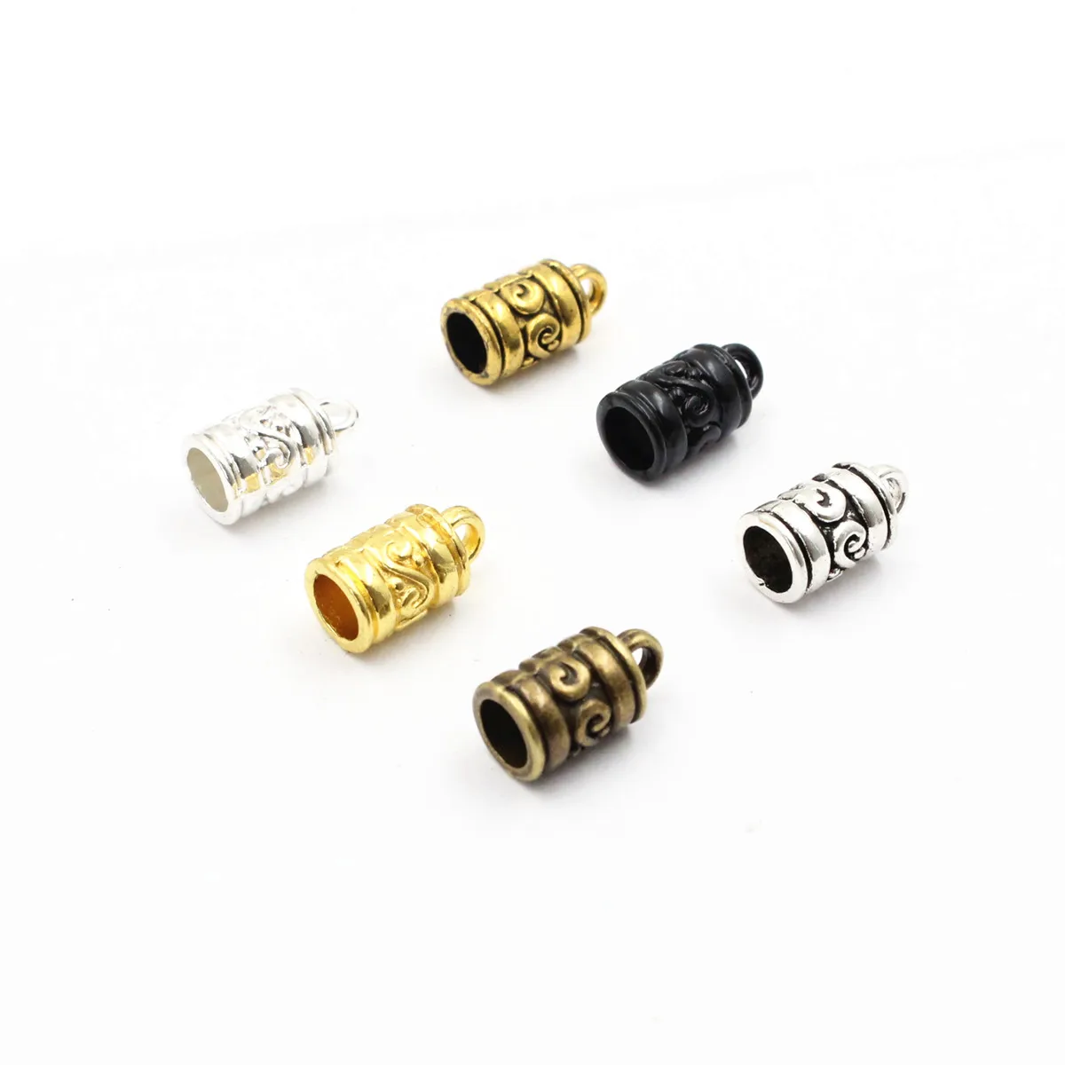 Onefrezowanie Fit 5mm przewód zaciskane zaślepki klamra porady naszyjnik złącza bransoletki zapięcie akcesoria do wyrobów DIY 13x7mm 30 sztuk K04189