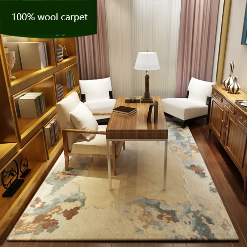 Imported Wool Carpet Simple Europe Thick Rug Handmade Carpet Bedroom Home Sofa Coffee Table Floor Mat Chinese Floral Carpet