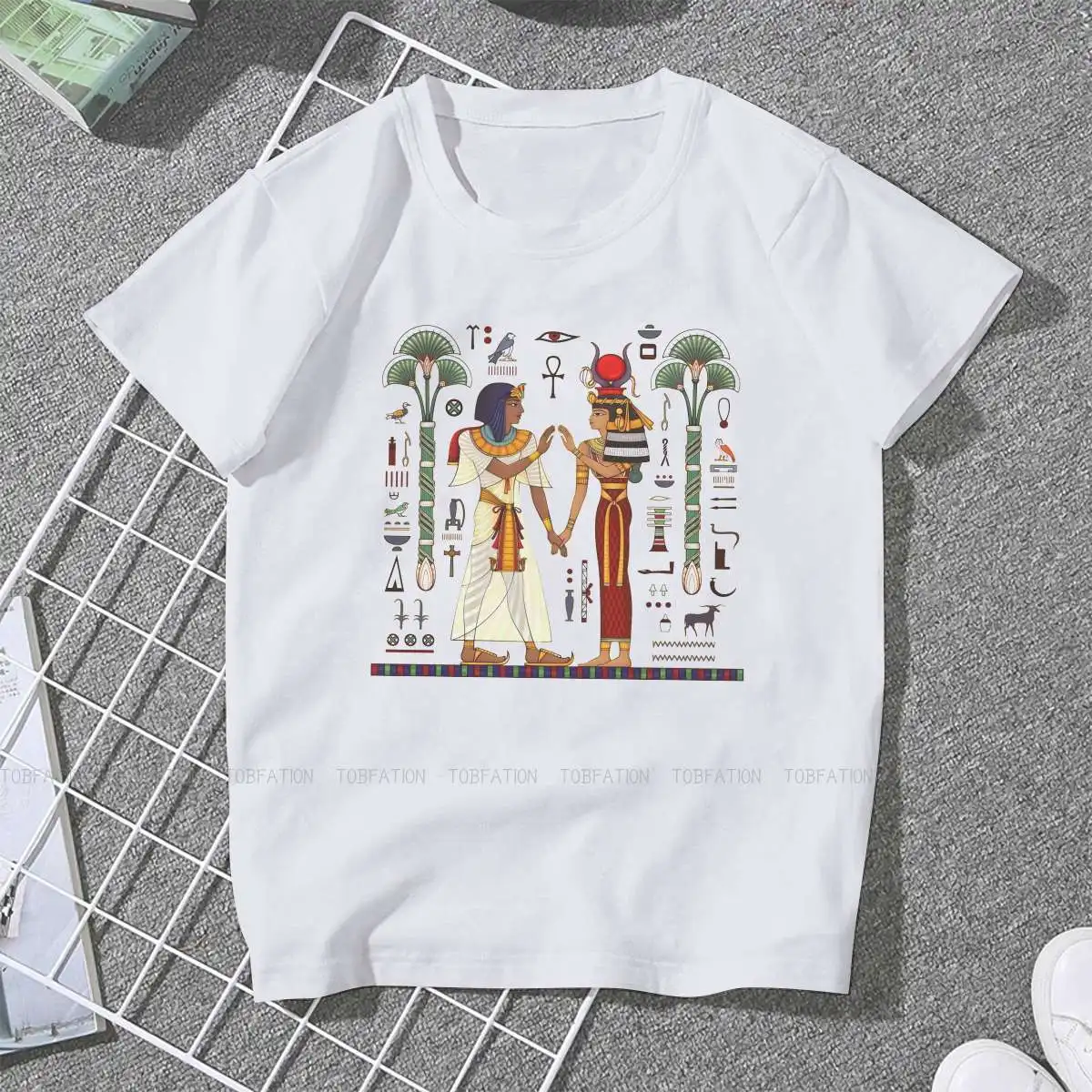 Hieroglyph Symbolancient Culture Sing Symbo Feminine Clothes Egyptian Ancient Egypt T-shirt Goth Vintage Female Top